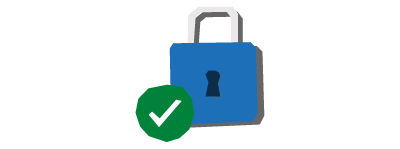 Icon of padlock, indicating world-class security